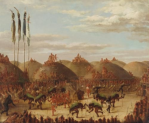 Affiche Impression d'art George Catlin Tableau Animal Dance Cérémonie Mandan
