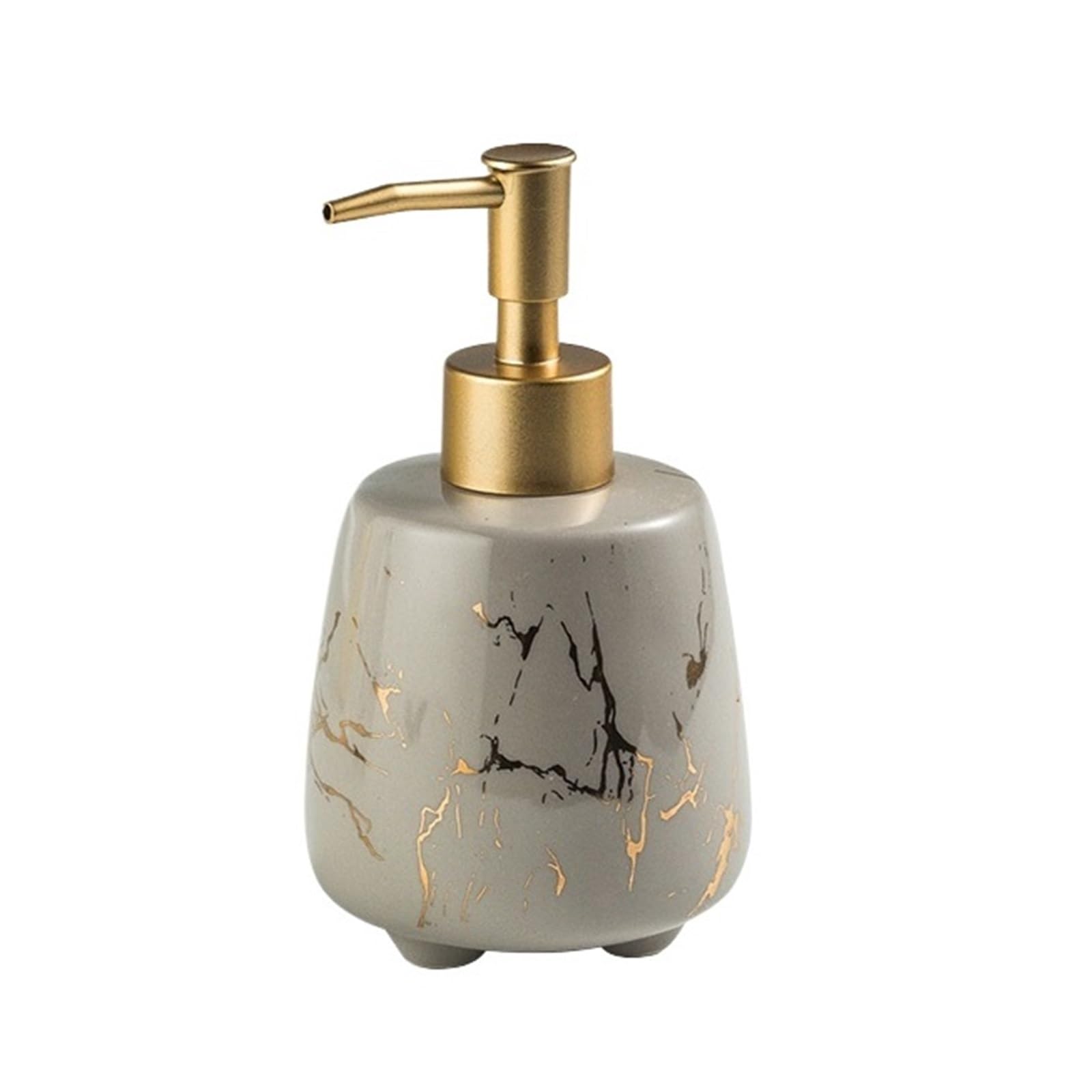 Cyairong-22 Gris Soap Dispenser 300Ml Light Luxury Lotion Push Bottle Bathroom Ceramic Soap Dispenser(Gris)