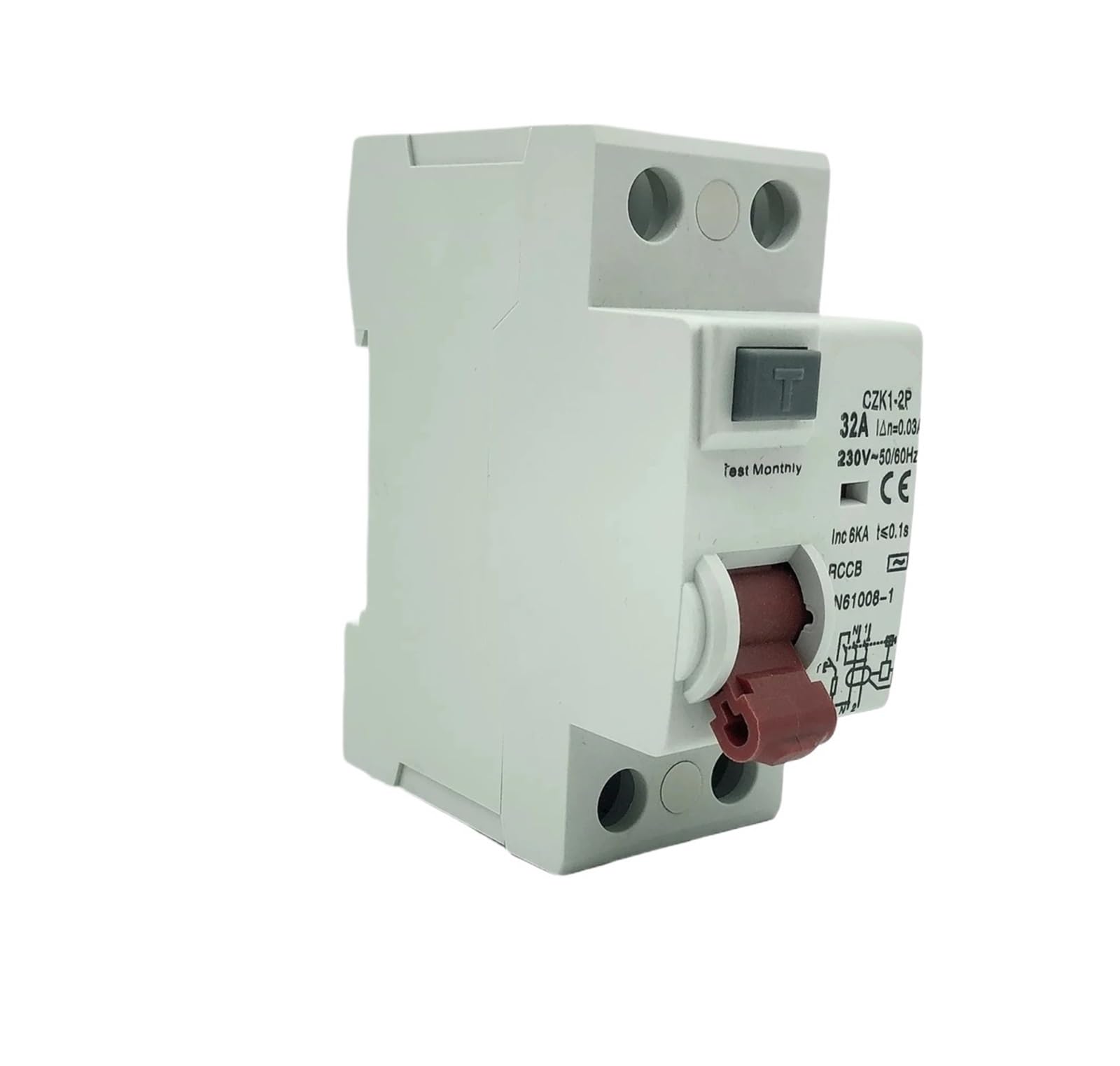 Wyłącznik różnicowoprądowy RCD RCCB, typ B, Evse 2P 4P AC 40a 63a 120a 30ma EKL6-100B 10KA Rail Din 220V (2P, 40A)
