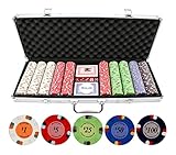 13.5g 500pc Lucky Horseshoe Clay Poker Chips Set - Las Vegas Casino Quality Poker Chips