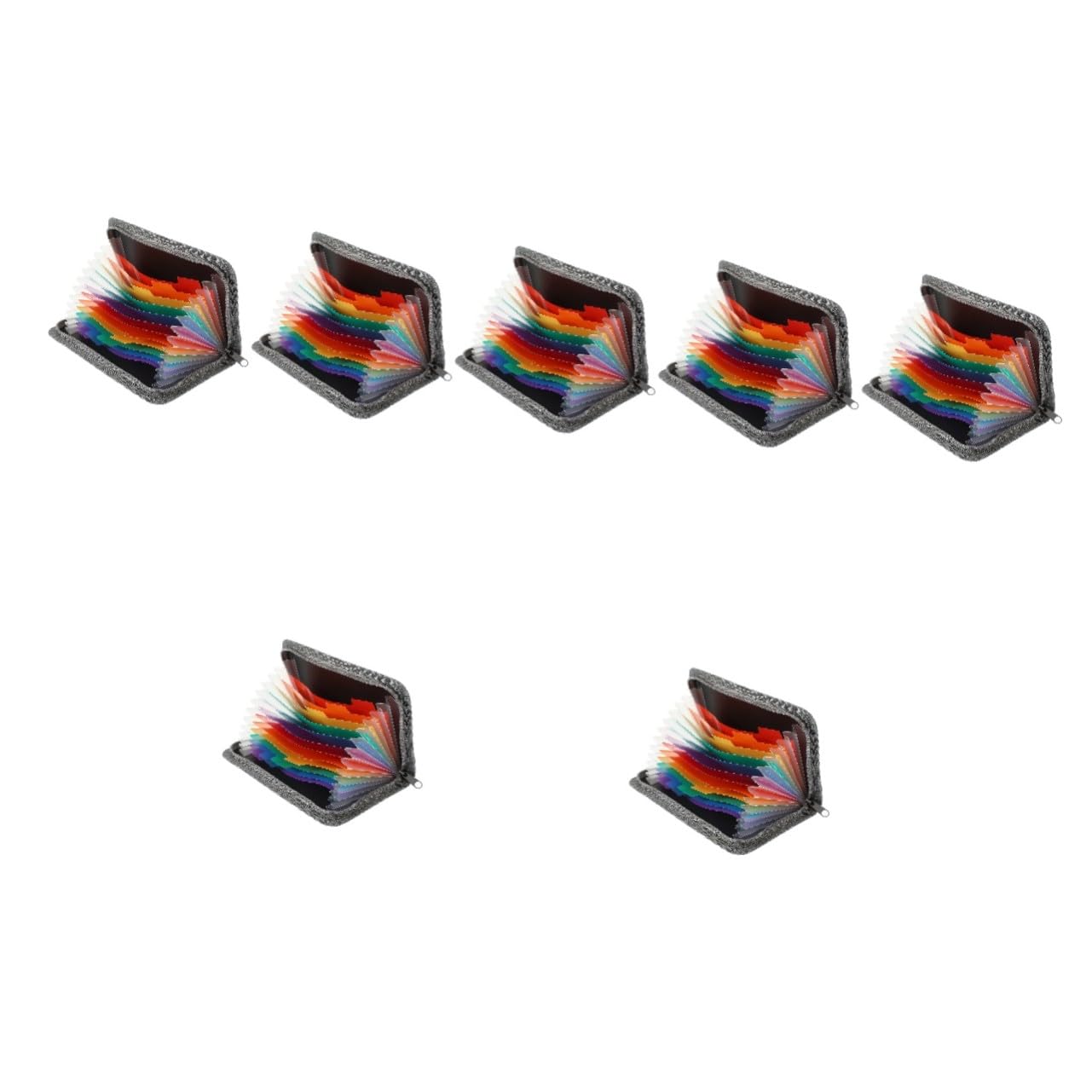 Angoily 7 Stück Akkordeon Ordner Mini Erweiterbar Kleiner Transparenter Dokumentenhalter Mehrschichtiger Datei Organizer mit Regenbogenbesatz Leichter Aktentaschen Organizer für Büro und