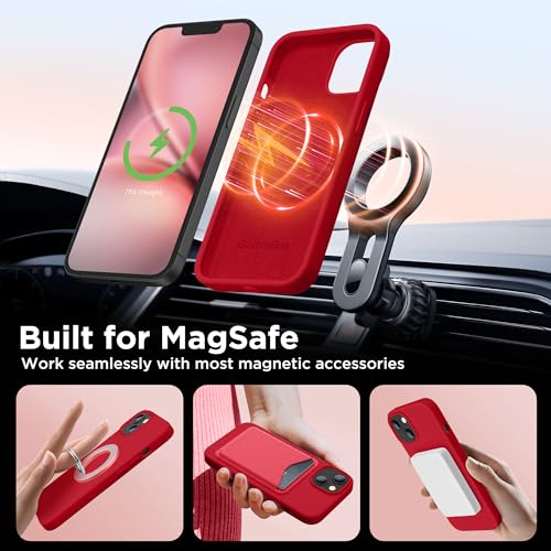 Image of GolbinBox Magnetic for iPhone 13 /14 Case, Silicone Cover, Red