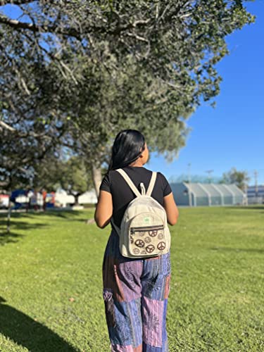 Small Peace sign hemp hippie backpack4