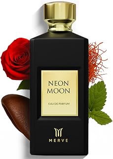 Merve Neon Moon Premium Long Lasting Fragrance Luxury Scent For Unisex | Spicy, Oud, Saffron | Last All Day | 3.4 Ounces