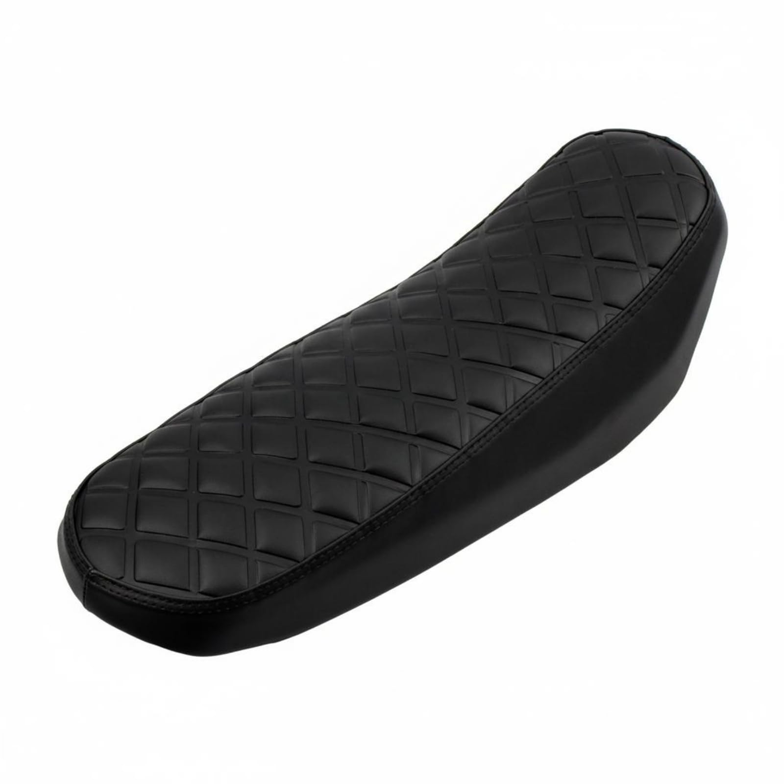 Housse de Selle Housse Siège Couvre Selle Coussin Selle Rembourrage Confort Forme Contournée Finition Cousue Surface Aspect Cuir Étanche Compatible S, Noir, Matelassé Losanges