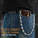 Wallet Chain Pants Chain Hip Hop Punk Jean Chains Layered Trouser Chain Belt Goth Heavy Keychain Accessories for Men Women(Skull)