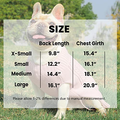 Puli & Co. Knitted Cable Dog Sweater - Classic Cozy And Stretchy Cable Sweater Easy-On Pull Over Design For A Comfortable And Snug Fit Perfect Sweater For Small Dogs #TOP5