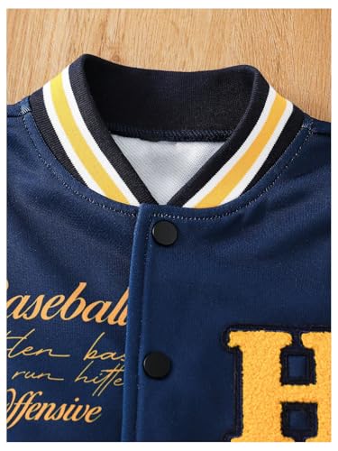SOLY HUX Boy's Varsity Jacket Letter Graphic Color Block Long Sleeve Button Down Baseball Jacket Streetwear3