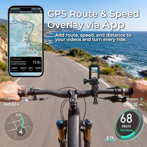 Image of POV Body Camera with 1.47 inch Display, 2K HD Thumb Action Camera, 128GB Magnetic Wearable Body Cam with Charging Case, 6-8H Total Runtime, App GPS Data Overlay & Stabilization