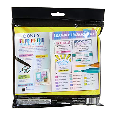 Image of Crayola Take Note 14 Erasable Highlighters & 1 Bonus Permanent Marker, Assorted Colors, Classroom & Office Supplies, Gift