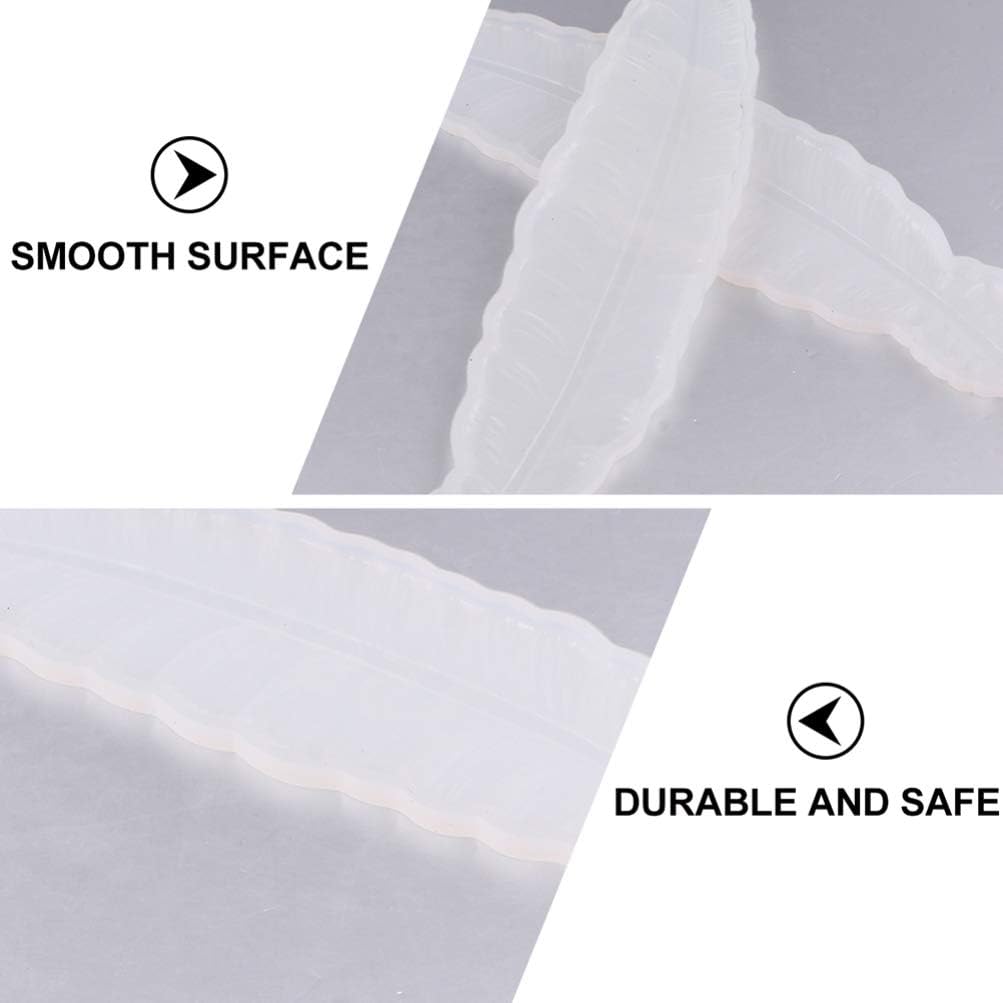 EXCEART 4pcs Silicone Feather Mold Resin Casting Molds Bookmark DIY Craft Mould Crystal Epoxy for DIY Craft Jewelry Making White (Pack of 2)