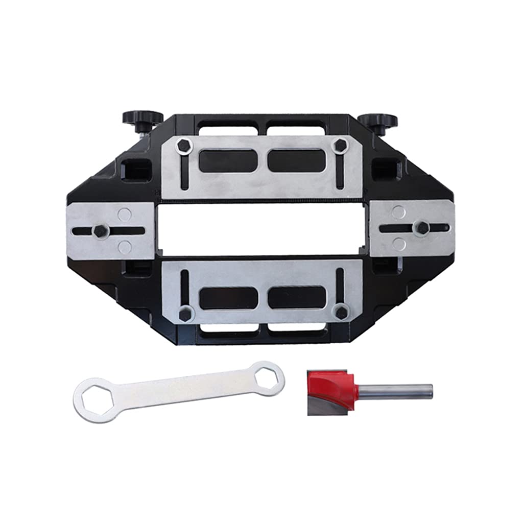 Professional Hinge Hole Opener with Scale Position Precisely Woodworking Door Positioning Slotting Guide Plate Tool Positioning Drilling Slotter Guide Plate Woodworking Hinge Hole Opener