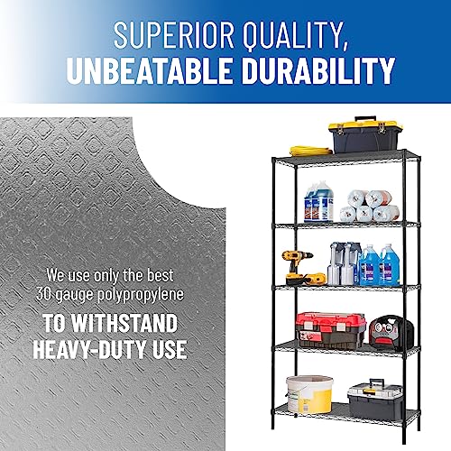 Shelf Liners For Wire Shelf System - Set Of 4 In Graphite - 18 X 36 Inch - Plastic Wire Shelving Shelf Mats - Made In Usa #TOP6