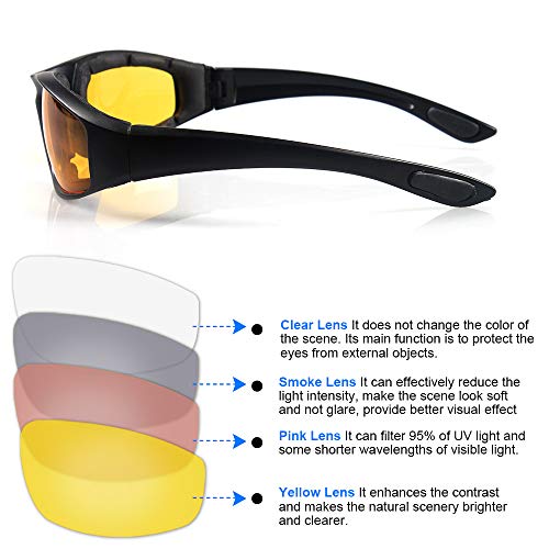 Surpassme MTGG011PCS 3 Pair Motorcycle Riding Glasses Padding Goggles Uv Protection Dustproof Windproof Motorcycle Sunglasses thumb #4