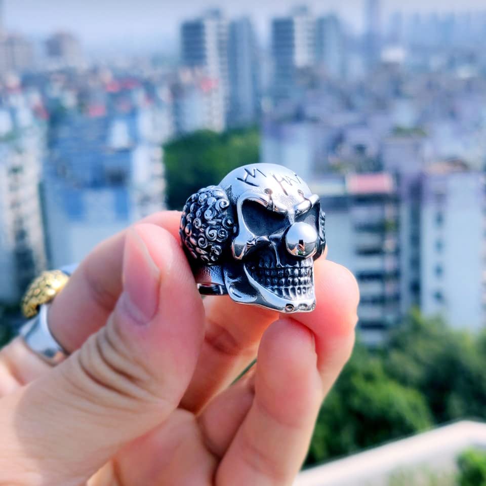 Image of Genuine Stainless Steel Ring Jewelry for Men Fashion Punk Biker Skull Rings