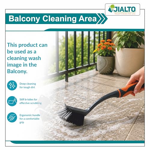 Image of JIALTO Heavy-Duty Toilet Cleaning Brush, Durable Stiff Bristles, Ergonomic Non-Slip Handle, Deep Cleaning Toilet Bowl & Bathroom Scrubber for Tiles, Sinks and Corners