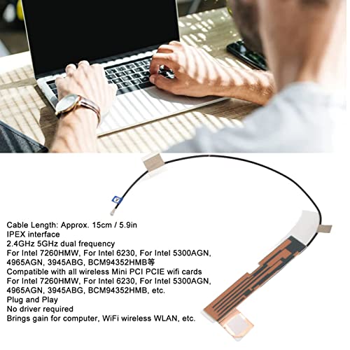 Antena Interna, Forte Compatibilidade Antena WiFi Interna para Laptop 2 Pcs Interface IPEX 2,4 GHz 5