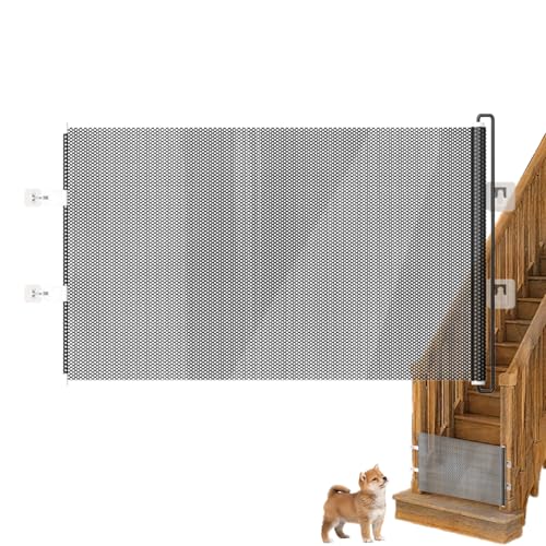 Türgitter – Babygitter für Treppen | 124 cm breit, kindersichere Tore ohne Bohren, Haustier- und Kindersicherheit für Kätzchen, Welpenhaus, Hof, Garage, Terrasse, Deck, Auffahrt, Flur, Balkon