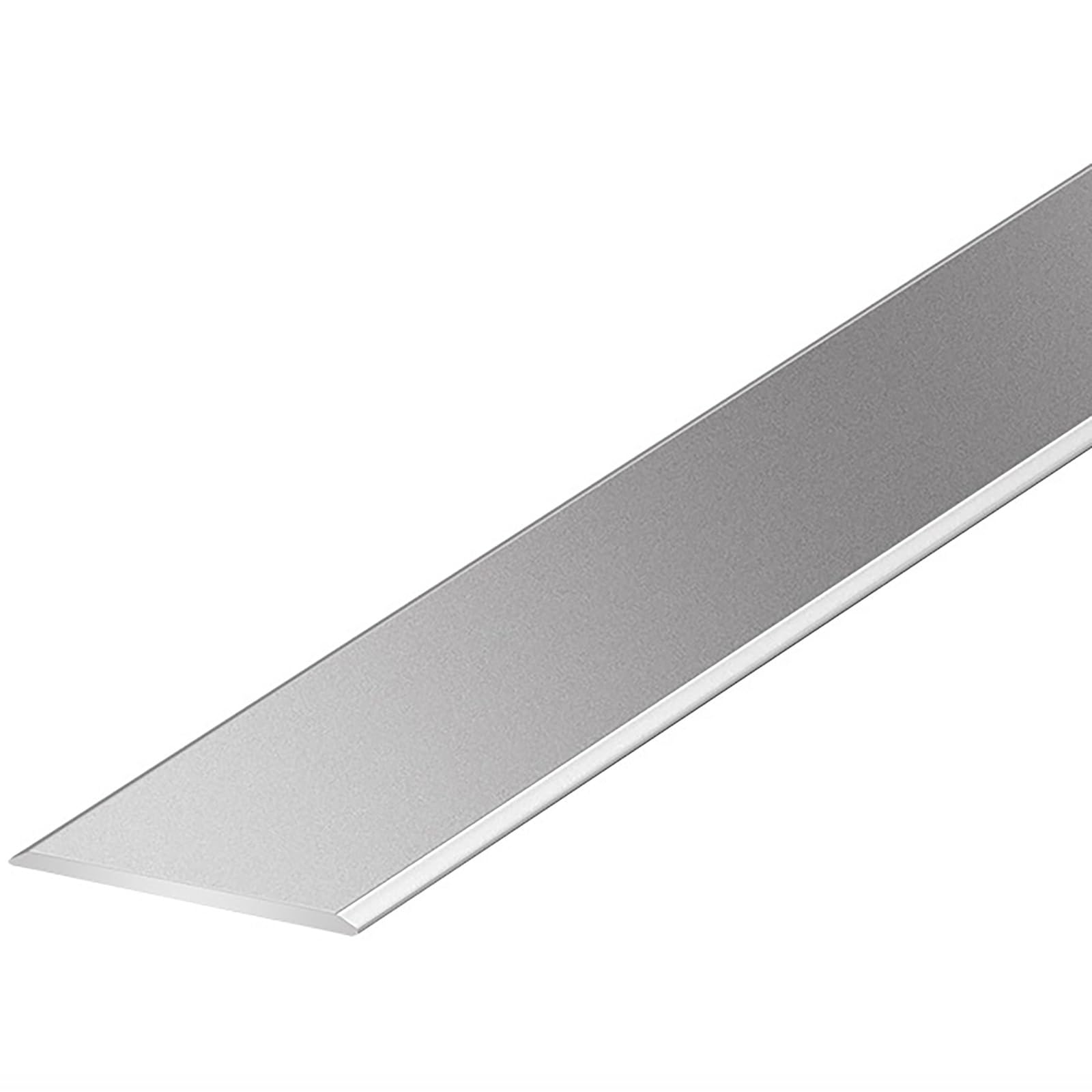 Tira de transición de aluminio plateado de 135 cm para umbrales de hogar y oficina sin costuras