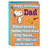 Hallmark Peanuts Birthday Card for Dad (Snoopy, Best Dad Ever)
