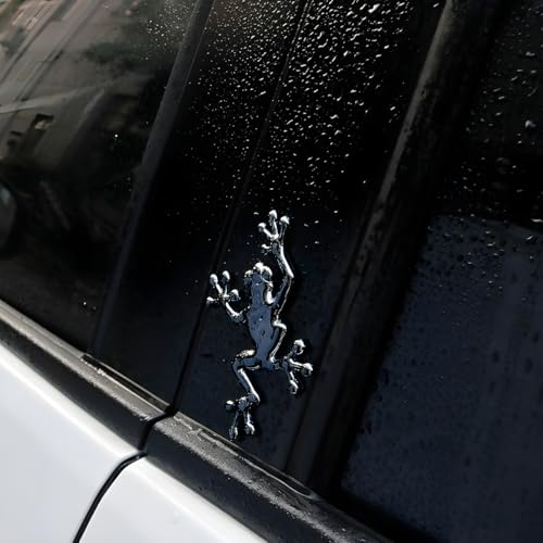 Image of 3D Metal Chrome Frog Car Emblem, Highly Distinctive car Decals, Car Decal Sticker Side Rear Trunk Decoration Accessories, Unisex Frog Auto Parts