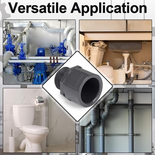 Image of 4 Pcs 4 Inch PVC Pipe Fitting Male Adapter Schedule 80 Socket x NPT Compatible with 836 Series Heavy Duty Industrial Grade Corrosion Resistant Plumbing Irrigation Connector for Water