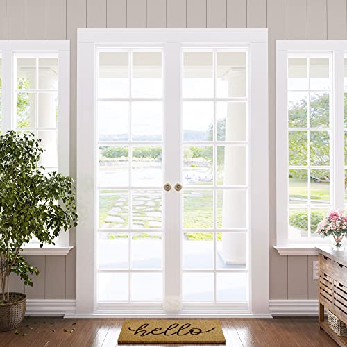 Barnyard Designs 「Hello」ドアマット 屋外用ウェルカムマット 大型玄関マット 30x17インチ ブラウン [2]