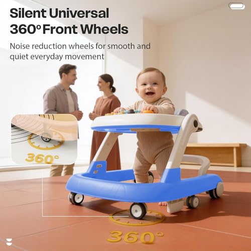 Image of StarAndDaisy Baby Walker for 6-18 Month Baby Boy & Girl /Height Adjustment, Speed Control /Baby Walker for Kids with Safety Wheels and Comfortable Seat (Blue)