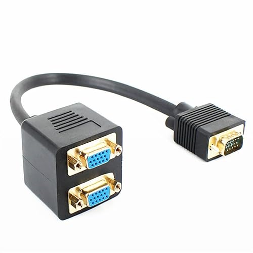 Miniatura 6 de Divisor de cable de vídeo VGA de 2 puertos 1 en 2 salidas ordenador portátil portátil tarjeta gráfica externa VGA monitor proyector adaptador