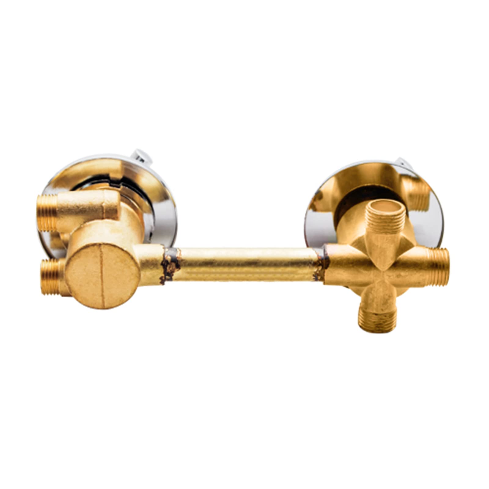 ZYCHSJXA Brass Thermostatic Shower Faucet Mixing Valve Diverter - 3/4/5 Ways Outlet, G1/2 Screw Tap, Auto-Thermostat Temperature Control for Bathroom, Cartridge (14.5cm Output)