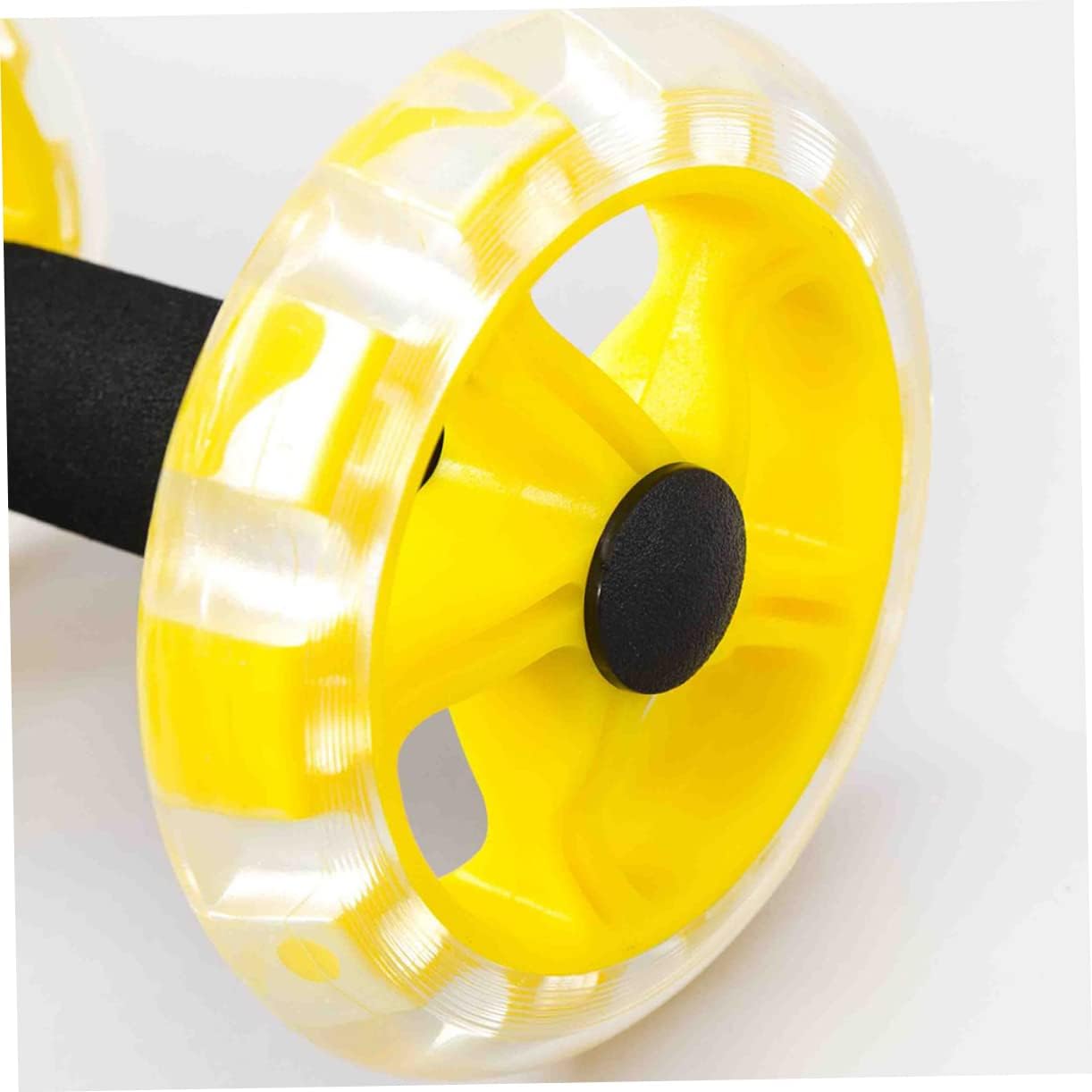 HEMOTON Fitness Tummy Shaping Roller for Men and Women Durable Equipment with Dual Wheels for Stability Lightweight Abdominal Muscle Trainer Yellow