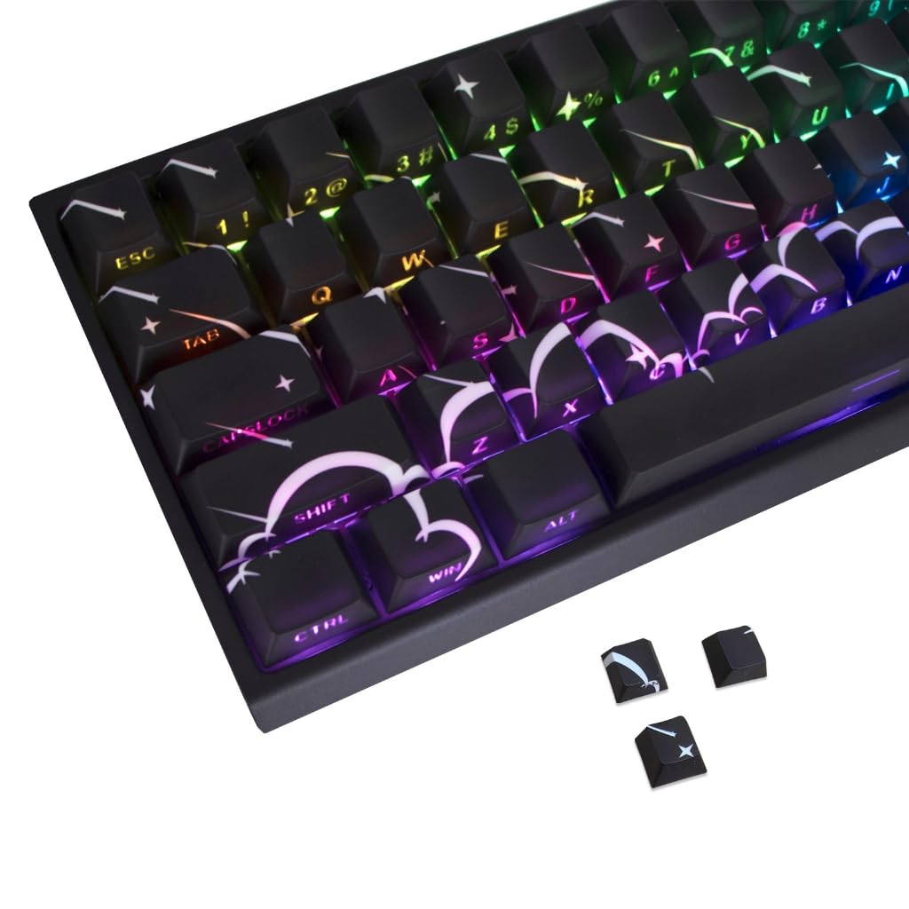 Tastiere meccaniche Keycap Set Illuminazione Lato Stampa Star Rain Theme 74 Keycaps