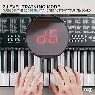 Max KB4 Kit complet clavier électronique débutant avec support pour piano, banc de clavier rembourré et casque audio… - Les Beatles, Paul McCartney, John Lennon, RIngo Starr, George Harrison Max KB4 Kit complet clavier électronique débutant avec support pour piano, banc de clavier rembourré et casque audio… – Image 6