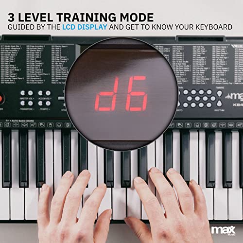 Max KB4 Kit complet clavier électronique débutant avec support pour piano, banc de clavier rembourré et casque audio… - Les Beatles, Paul McCartney, John Lennon, RIngo Starr, George Harrison Max KB4 Kit complet clavier électronique débutant avec support pour piano, banc de clavier rembourré et casque audio… – Image 7