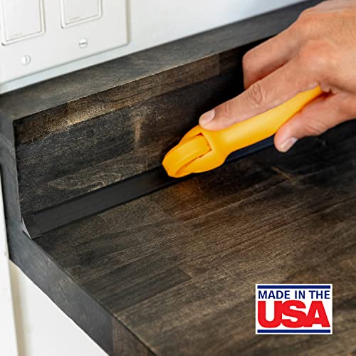 Image of InstaTrim The Original Flexible Trim - 50ft Black 3 /4 inch Wide Caulk Tape - Adhesive Trim with Many Uses Including Caulking for Bathtubs, Sinks, Counters, Tile, Floors - Made in USA