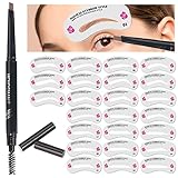 【KIT DE PLANTILLAS DE CEJAS】 ： Hay 24 plantillas de cejas diferentes en este juego más 1 lápiz de cejas, que se puede personalizar a tu forma de ceja favorita según tus necesidades. Muy adecuado para maquilladores novatos.