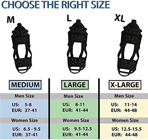Limm Crampons Ice Traction Cleats Xlarge - Lightweight Snow Cleats For Walking On Snow & Ice - Anti Slip Shoe Grips Quickly & Easily Over Footwear - Portable Ice Grippers For Shoes & Boots #TOP3