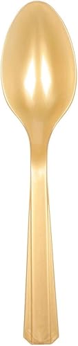 Cucharas de plástico doradas - Paquete de 20