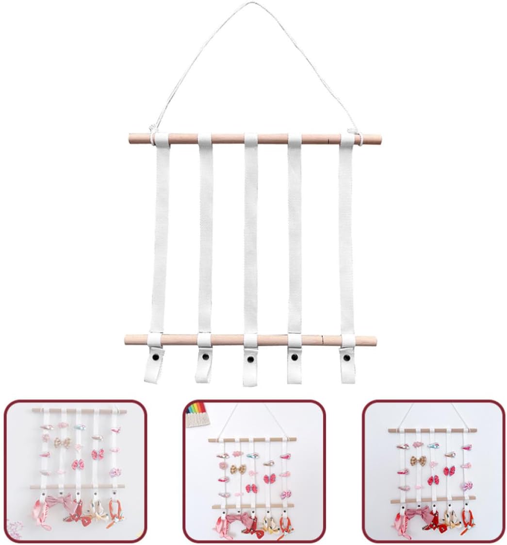 Wall Hanging Organizer Hair Clip Holder for Hair Accessories Storage Lightweight Design Wood and Cloth for Room Decor and Family Use, Party Supplies