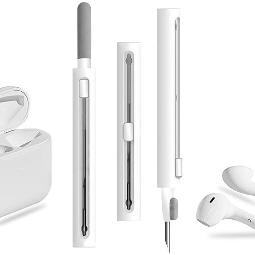 Kit pulizia per airpods pro,penna di pulizia auricolari wireless multifunzione con spazzola morbida compatibile con airpods pro samsung mi lego auricolari