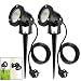 Produktbild LED Gartenleuchte,Weyty Gartenstrahler LED mit Erdspieß,IP65 Wasserdicht,2m Kabel mit Stecker,Gartenlampen Set Spotlichter Spotlampe Gartenbeleuchtung für Outdoor,Garten,Hof,Rasen Warmweiß 2er Set
