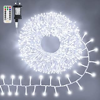 Ollny Cluster Christmas Lights Outdoor - 6m 400 LED Christmas Tree Lights Waterproof Fairy Lights Plug-in 8 Modes/3 Timers/Remote - Xmas Lights for Indoor/Outside/Window/Bedroom/Garden Decorations