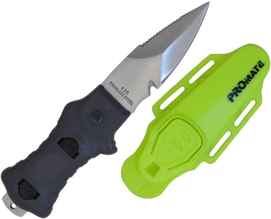 Promate Point Tip Scuba Dive BC Knife (3" Blade), Blue : Sports & Outdoors