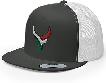 Bull Head Mexican Cowboy Trucker Hat | Flat Bill High Crown Adjustable | Country Mexico Western Ranch Cap