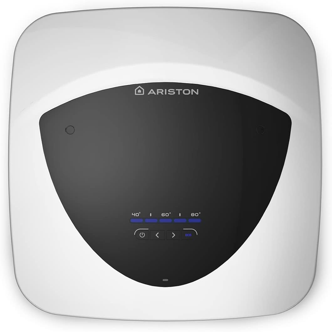 Ariston Andris Lux Eco - Termo Eléctrico 30 Litros Potente, Calentador de Agua Eléctrico Vertical Tamaño Reducido 49x46x60 cm, Calentadores Fabricados para Instalación en España