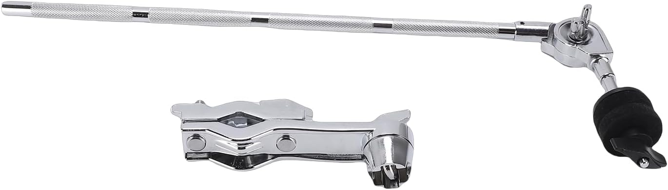 Percussion Cymbal Arm Bracket, L Shape Extension Arm Drum Accessory with Clamp, Easy Installation Space Saving, Gear Structure Angle and Length Adjustment for Drummers