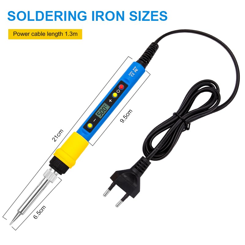 Kit Saldatore 80W Con Display LCD - Temperatura Regolabile 180-500°C, 15 Accessori Inclusi - Foto 2