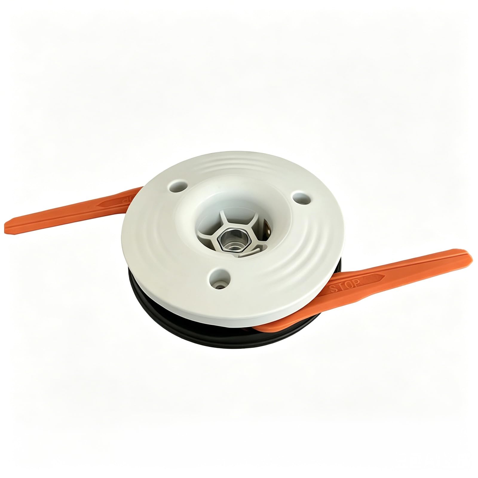Cabezal de corte compatible con Stihl PolyCut 28-2 de repuesto premium para desbrozadora, 2 cuchillas de plástico, rosca a la izquierda, M10 x 1,0
