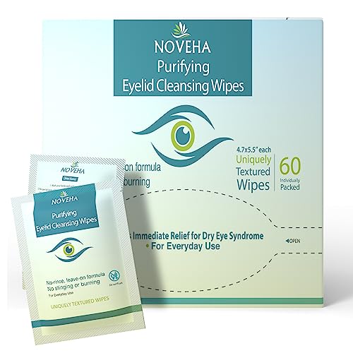Toallitas antimicrobianas para párpados y pestañas | Para picazón, ojos secos, orzuelos y blefaritis, suaves y naturales, hipoalergénicas y calmantes para ojos sensibles, paquete de 60