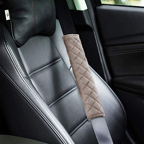 Tatuo 4 Pack Safe Belt Pads For Car Seatbelt Protector Soft Comfort Safe Belt Shoulder Strap Covers Harness Pads Helps Protect Your Neck And Shoulder (Khaki, 10.6 Inch) #TOP2